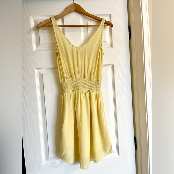 Aritzia Babaton Pale Yellow Silk Dress - Picture 3 of 9